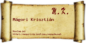 Mágori Krisztián névjegykártya